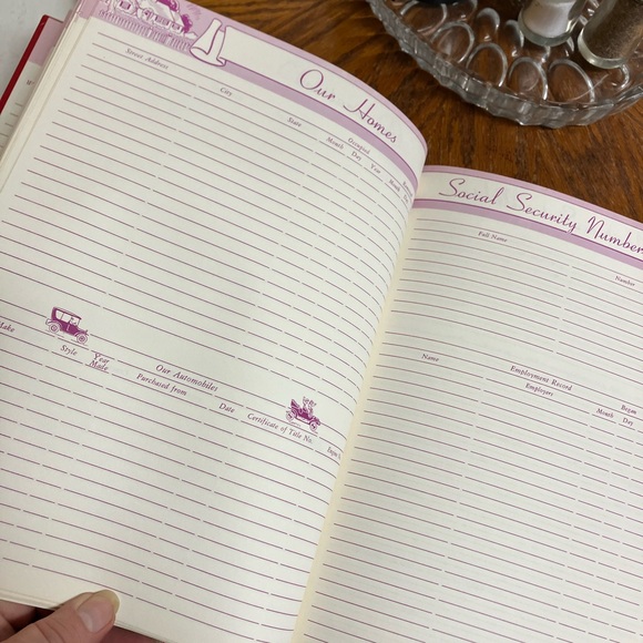 Red and Gold Family History Book and old ledger - Picture 6 of 7